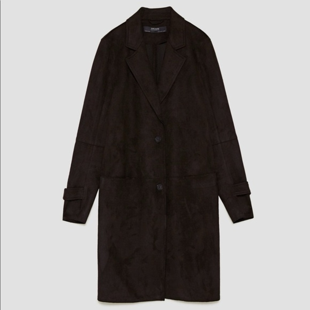 Women's Suede Black Coat